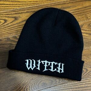 Black Beanie with 'WITCH' Embroidery